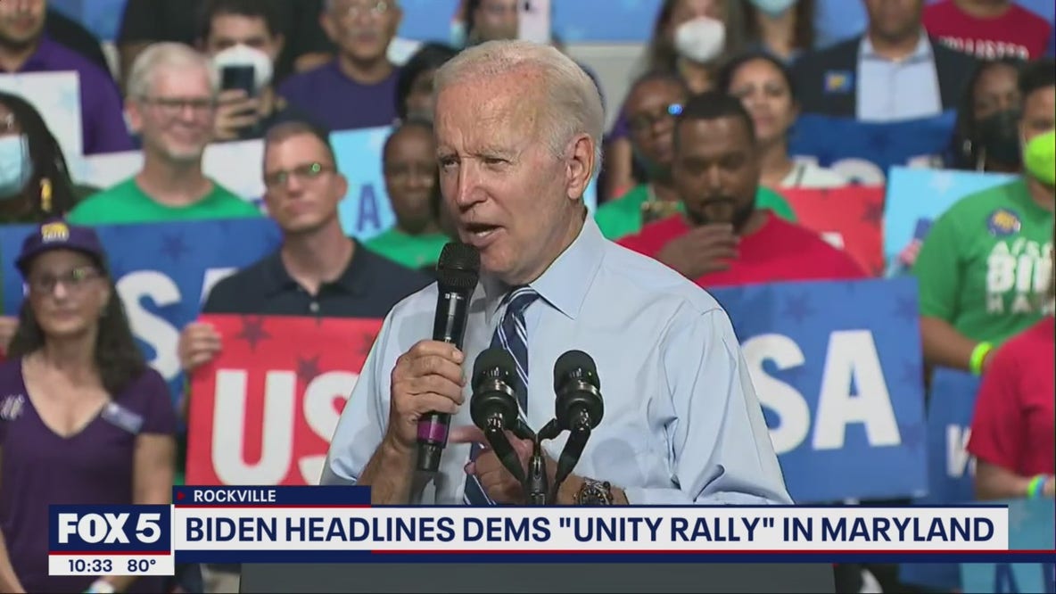 Pres. Biden kicks off Democrats' midterm campaign with 'unity rally' in Maryland